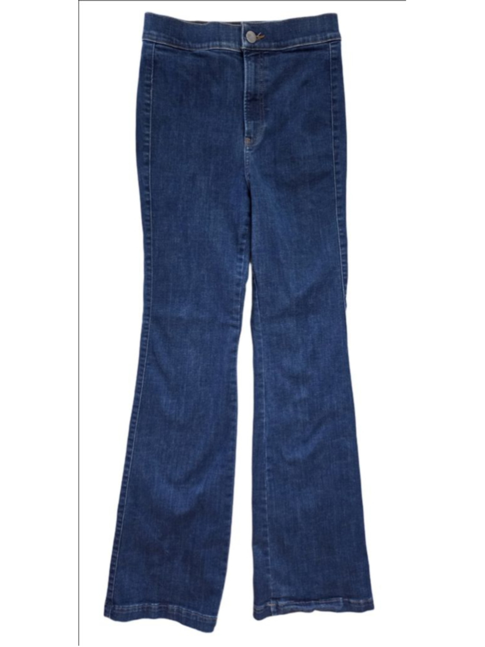 Women's EXPRESS Blue Slim Flare Super High Rise Jeans S/P